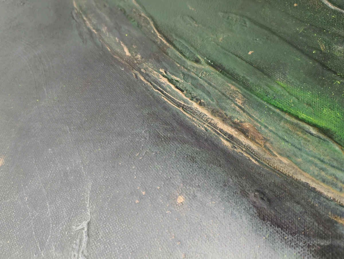 Faktura obrazu Nights In The Green Satin z bliska