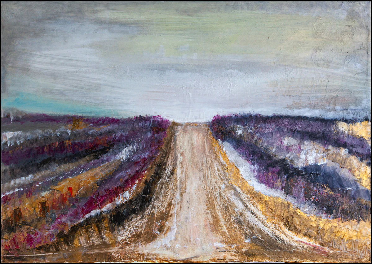Wrzosowisko, obraz Kamili Zduńczyk, 50 × 70 cm